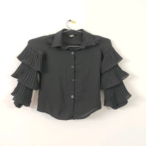 Korean imported black shirt top (girl's)