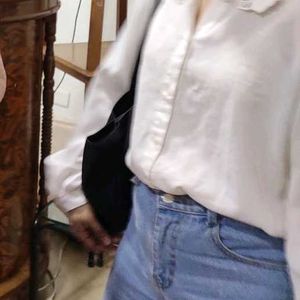 Vintage White Shirt With French Bishop Sleeves.