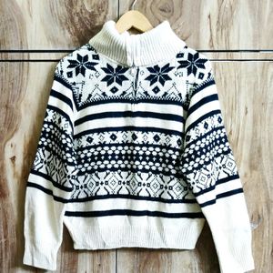 Black & Offwhite Designer Sweater Size-42-44