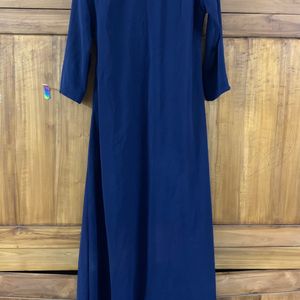 Navy Blue And Pink Long Dress, Full Sleeve, Used dress with minor damage