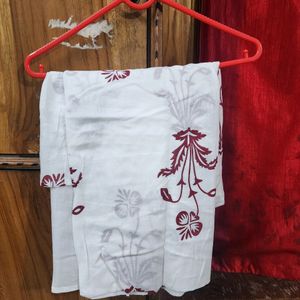 Red And White Libas Kurta Sharara Set