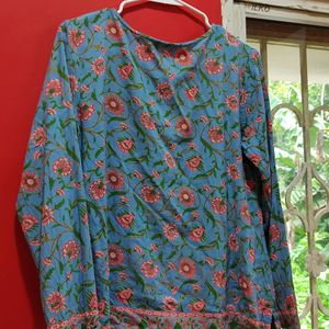 Blue Short Kurti In Size M