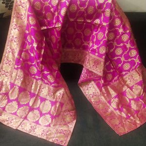 Pink Colour Silk Dupatta