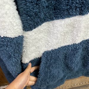 Blue and white fur hoodie💙