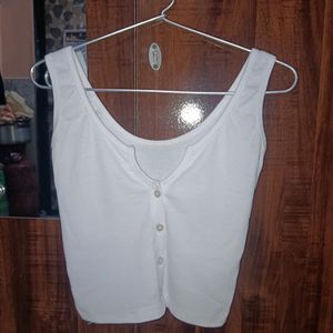 White Casual Tank Top