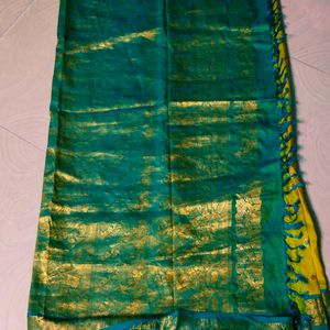 Lime Green Colour Pure Gadwal Saree