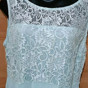 Light Sky Blue Lace and Chiffon Party  Dress.