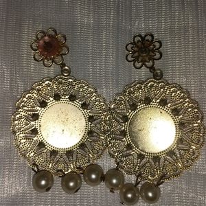 Golden Pearl Earrings