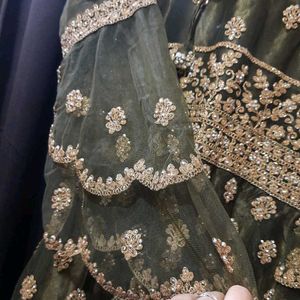 Green Embroidery Lehenga Choli