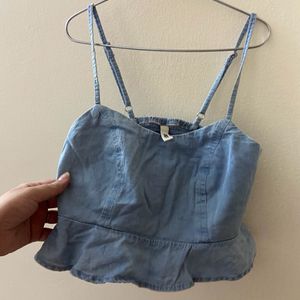 Max Denim Crop Top & Bralette Size S