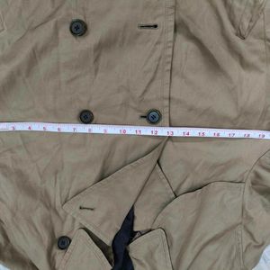 Imported Khaki Coat - One Button Broken