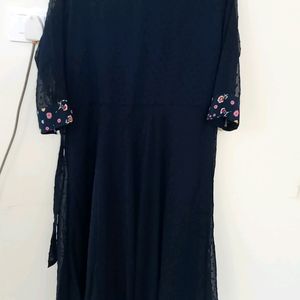 Navy Blue Kurta With attached Jacket