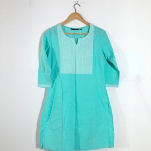 Cyan Blue Printed Kurta(Women’s)