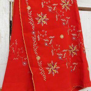 Red Embroidery Saree