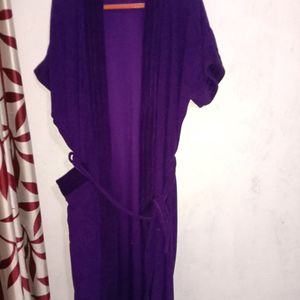ELEVANTO Women Purple Bathrobe