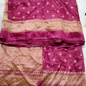 😍New Beautiful Pink Saree😍