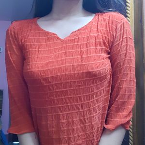 Red Vintage Crepe Top