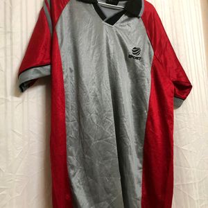 Sport Red And Grey Short Sleeve T Shirt