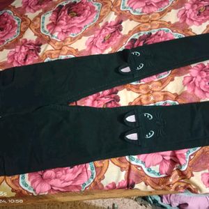 Cute Rabbit Black Jeans