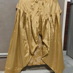 Ladies Organza Suit Golden Color