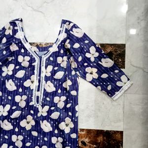 Floral Blue Kurta Set