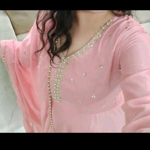 Peach Anarkali Kurtha Set