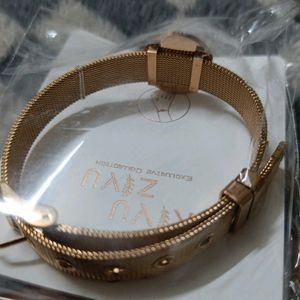 Rose Gold Bracelet Like Watch