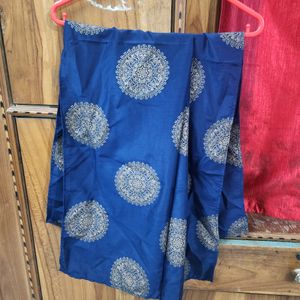 Cold Shoulder Navy Blue Kurta Sharara Set