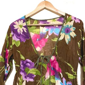 Imported Floral Print Cotton Coverup