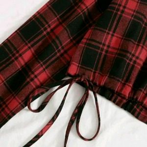 Women Checkered Casual Red Shirt