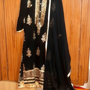 Black Embroidery Work Suit