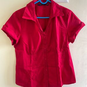 Red Formal Solid Shirt