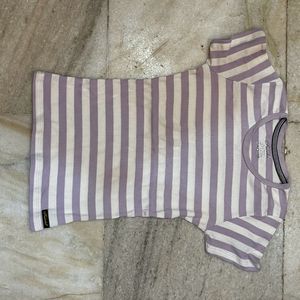 Lavender And White Crop Top Size S