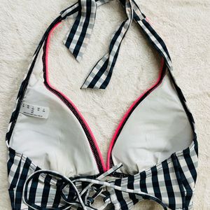 Black N White Check Bikini Set