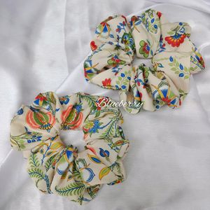 Silk Printed Xl Size Scrunchies