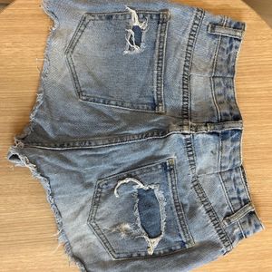 Combo Of Top And Denim Shorts