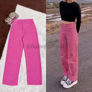 New Hot Pink Wide Leg Jeans ♥️