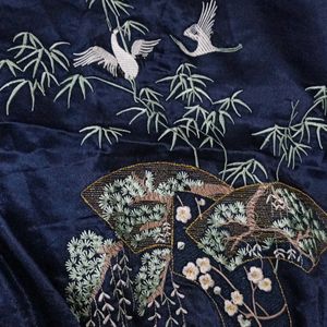 Japanese Satin Embroided Kimono Robe