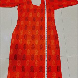 Cotton Orange Kurta