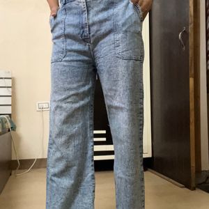 High Waist Soft Material Jeans