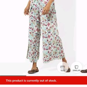 Floral Print Palazzos Wit Lace Trim/ Pant