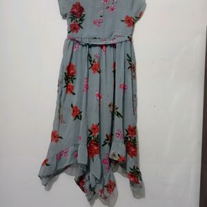 Girls Flower Print Dress