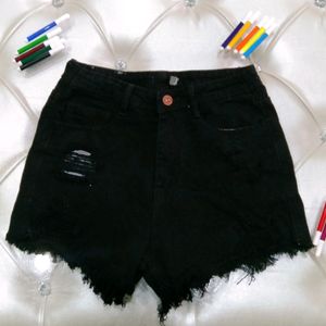 Ripped Denim Mini Shorts