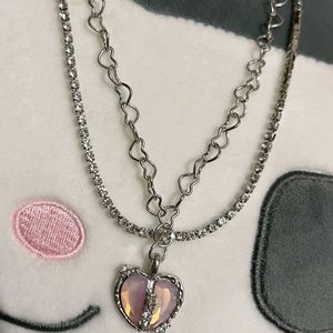 Heart Necklace Peach Colour