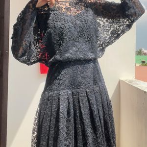 Designer Black Embroidered Dress