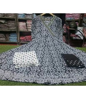 🆕 Beautiful M Size Anarkali Kurta Dupatta Bottom