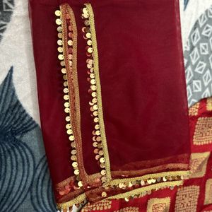 ‼️ Sale RED BANARSI SILK  KURTI💗(SET OF 3)