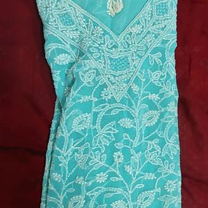 Allover Chikankari Kurta Pant & Dupatta