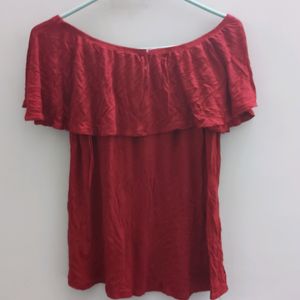 Off Shoulder Red Top