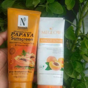 Papaya Sunscream And Apricut Scrub